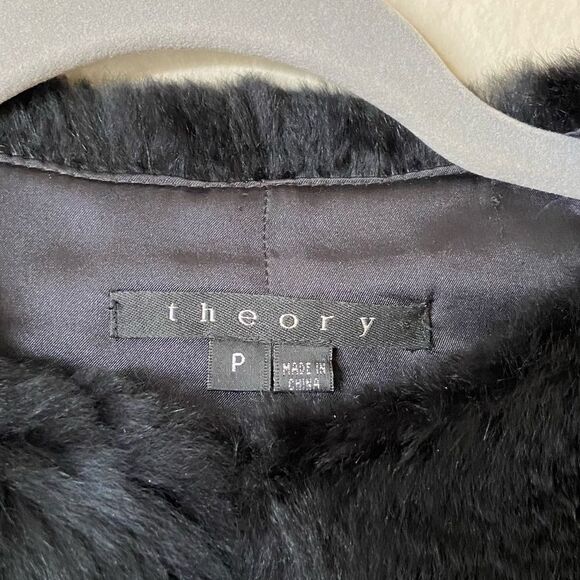 Theory Cherub Black Rabbit Fur Jacket Size XS - Picture 12 of 14